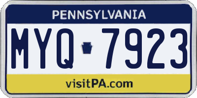 PA license plate MYQ7923