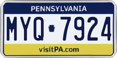 PA license plate MYQ7924