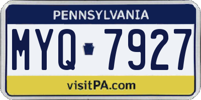 PA license plate MYQ7927