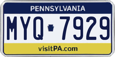PA license plate MYQ7929