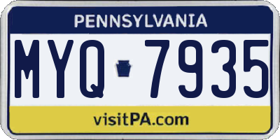 PA license plate MYQ7935
