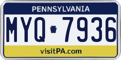 PA license plate MYQ7936