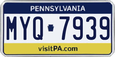 PA license plate MYQ7939
