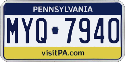 PA license plate MYQ7940