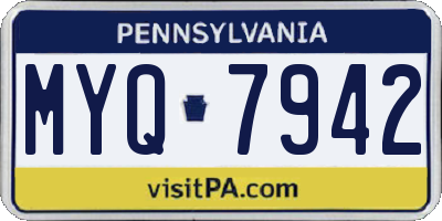 PA license plate MYQ7942