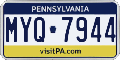 PA license plate MYQ7944