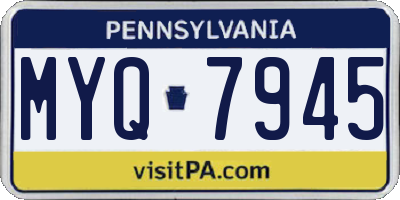 PA license plate MYQ7945