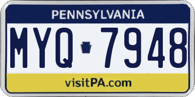 PA license plate MYQ7948