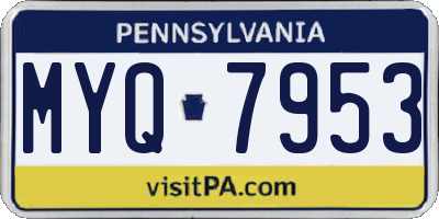 PA license plate MYQ7953
