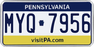 PA license plate MYQ7956