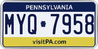 PA license plate MYQ7958