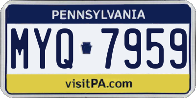 PA license plate MYQ7959