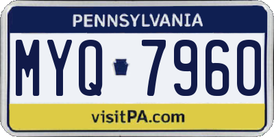 PA license plate MYQ7960