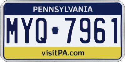 PA license plate MYQ7961
