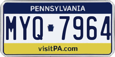 PA license plate MYQ7964