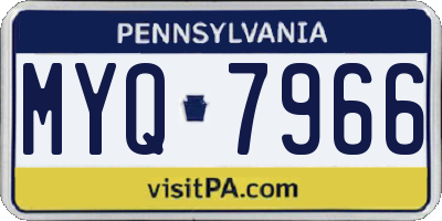 PA license plate MYQ7966