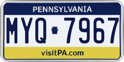 PA license plate MYQ7967