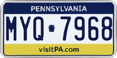 PA license plate MYQ7968