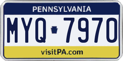 PA license plate MYQ7970