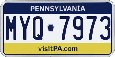 PA license plate MYQ7973