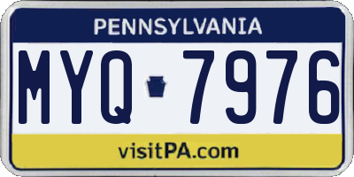 PA license plate MYQ7976