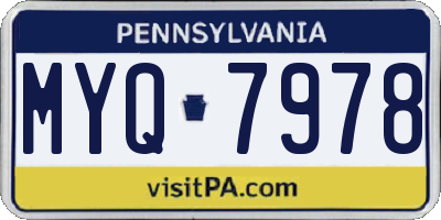 PA license plate MYQ7978
