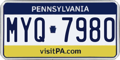 PA license plate MYQ7980