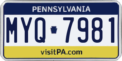 PA license plate MYQ7981