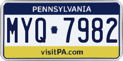 PA license plate MYQ7982