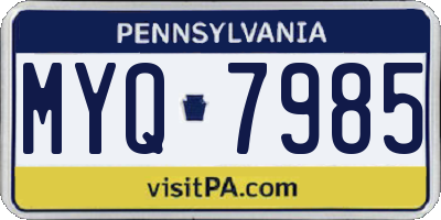 PA license plate MYQ7985