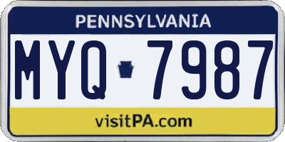 PA license plate MYQ7987