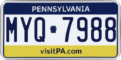 PA license plate MYQ7988