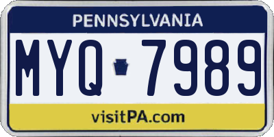 PA license plate MYQ7989