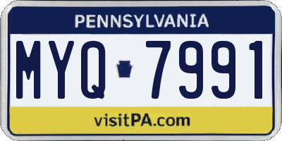 PA license plate MYQ7991