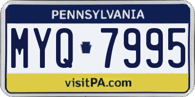 PA license plate MYQ7995