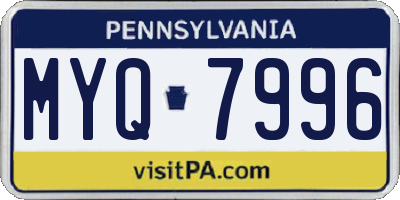 PA license plate MYQ7996
