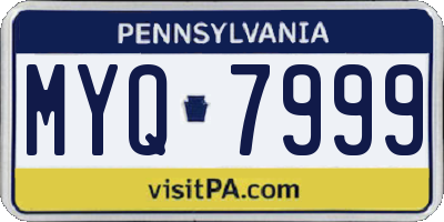 PA license plate MYQ7999