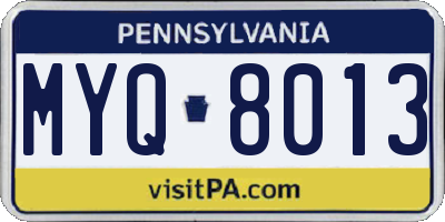PA license plate MYQ8013