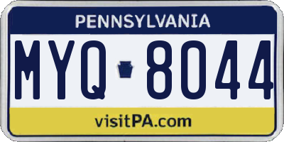 PA license plate MYQ8044