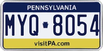 PA license plate MYQ8054