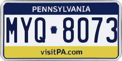 PA license plate MYQ8073