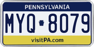 PA license plate MYQ8079
