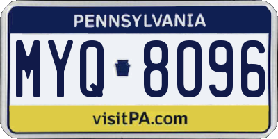 PA license plate MYQ8096