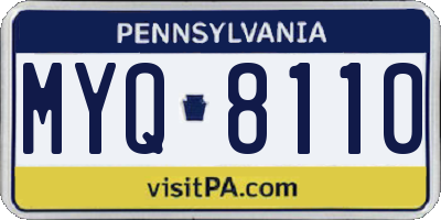 PA license plate MYQ8110