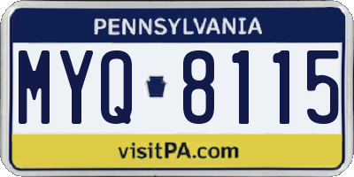 PA license plate MYQ8115