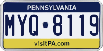 PA license plate MYQ8119