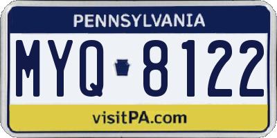 PA license plate MYQ8122