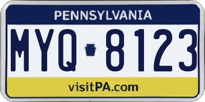 PA license plate MYQ8123