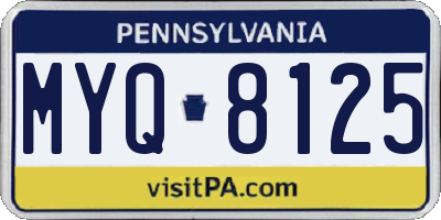 PA license plate MYQ8125
