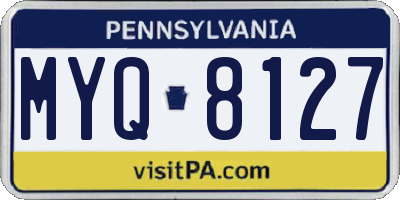 PA license plate MYQ8127